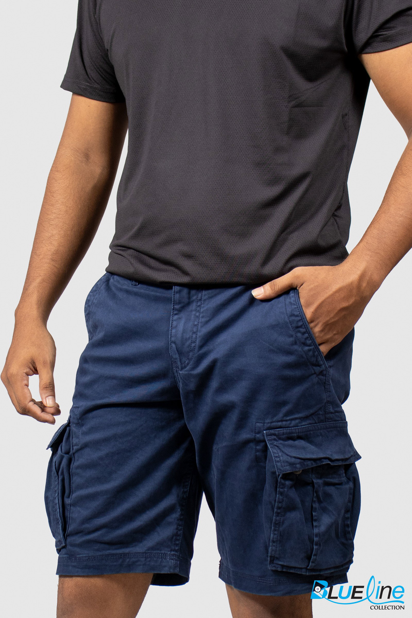 MEN' CARGO SHORTS Blue Line Collection — free download